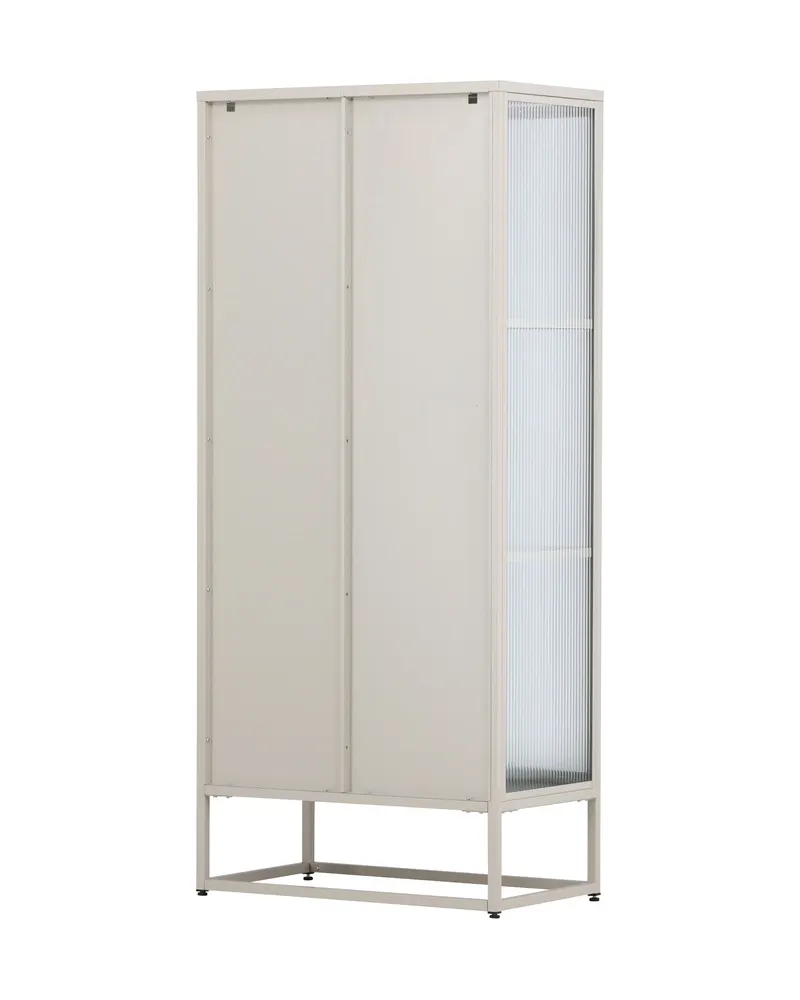 Garis Sideboard aus Stahl mit Glastüren in 40 × 160 × 70 cm, Beige, Ansicht 10