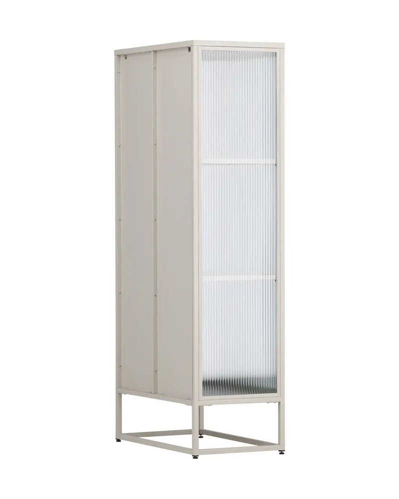 Garis Sideboard aus Stahl mit Glastüren in 40 × 160 × 70 cm, Beige, Ansicht 11