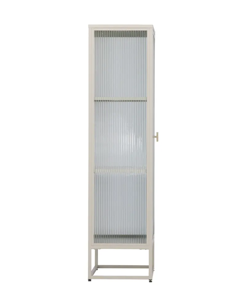 Garis Sideboard aus Stahl mit Glastüren in 40 × 160 × 70 cm, Beige, Ansicht 3