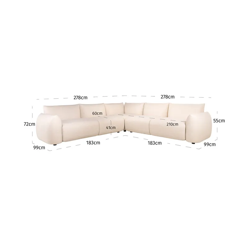 Gartensofa Dawson / Beige alpine Ecke von Richmond Interiors, Maßzeichnung 17