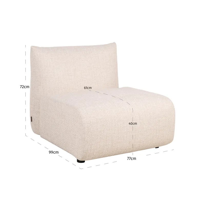 Gartensofa Dawson / Beige alpine Zusatzmodul von Richmond Interiors, Maßzeichnung 9