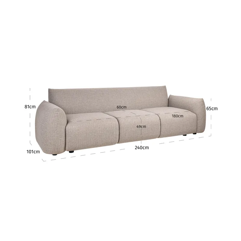 Gartensofa Dawson / Greige alpine von Richmond Interiors, Maßzeichnung 13