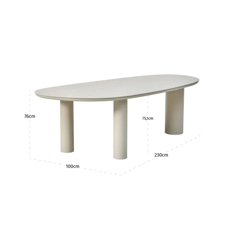 Gartentisch Jabali, Beige von Richmond Interiors, Maßzeichnung 10