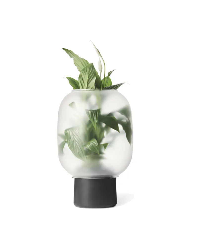 Nebl Big Blumentopf aus Glas und Keramik, Schwarz