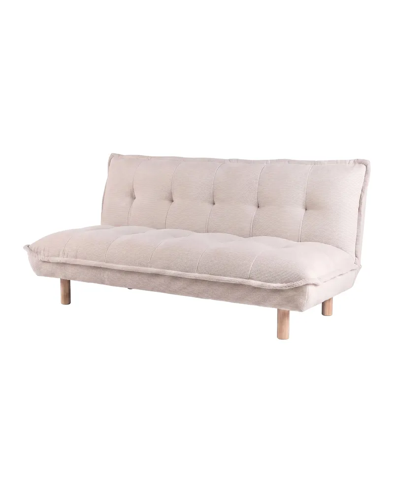 Gertrud Cord Sofa mit Schlaffunktion, ohne Armlehnen, Beige