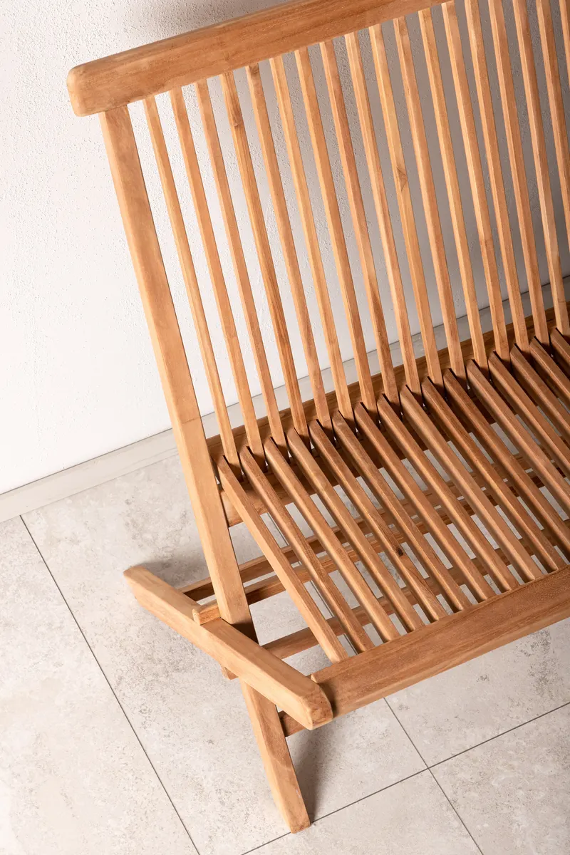 Ghana klappbare Gartenbank aus Teak, im Wohnraum, Ansicht 3