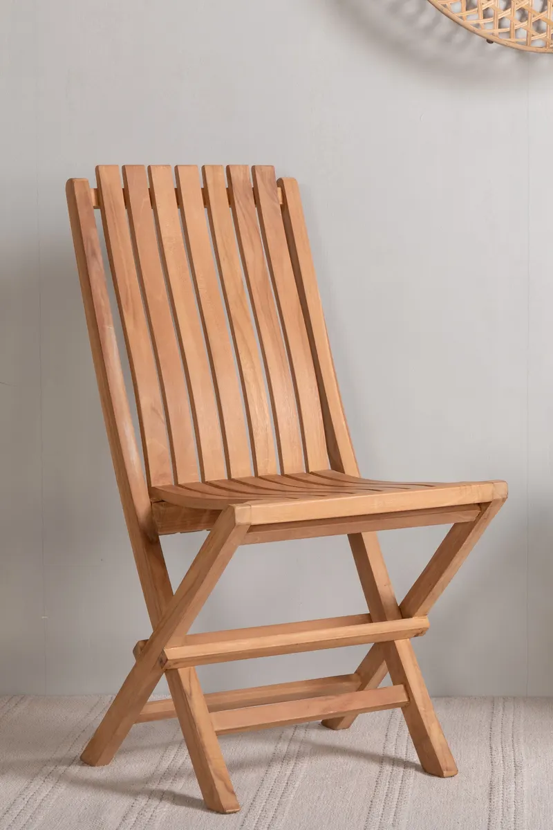 Ghana klappbarer Gartenstuhl aus Teak, im Wohnraum, Ansicht 1