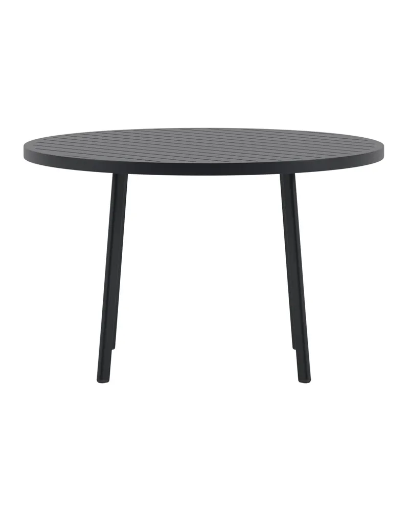 Giardini runder Gartentisch mit Lamellenplatte in Schwarz, Ansicht 2