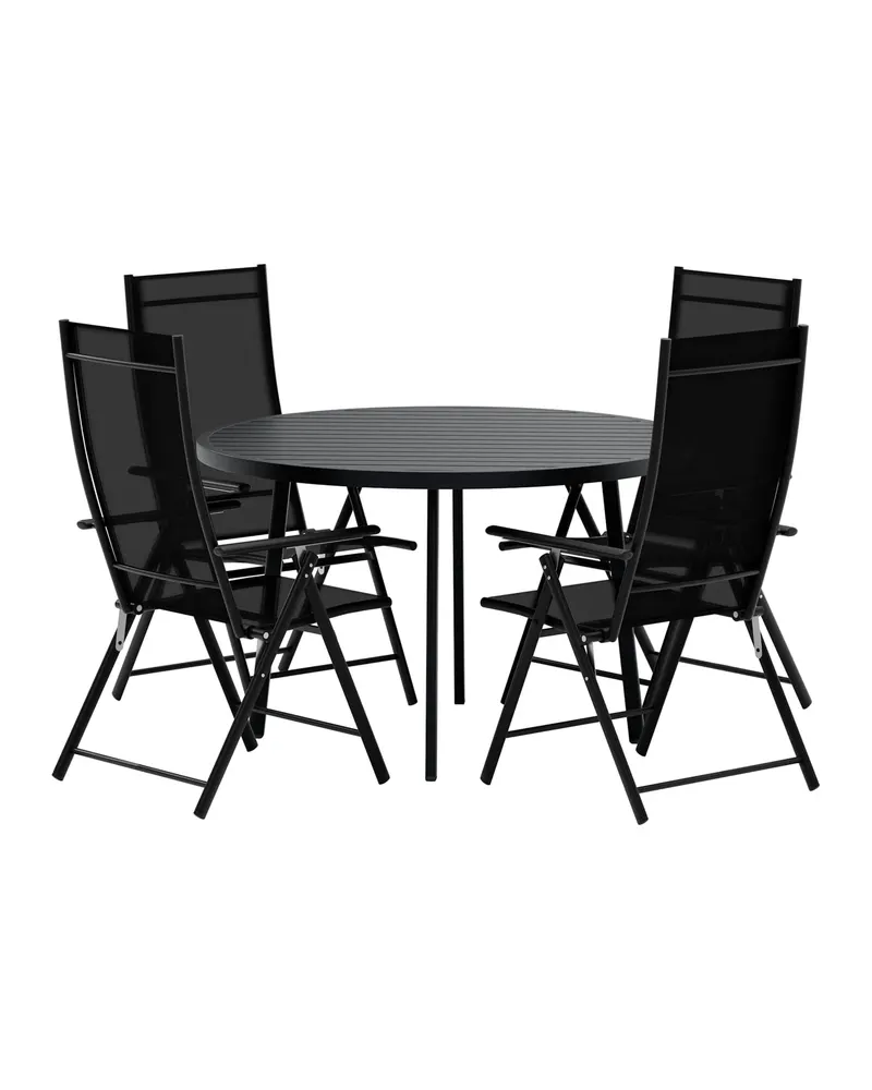 Giardini & Levanzo Gartenmöbel-Set rund Ø 120 cm, 4 Klappstühle
