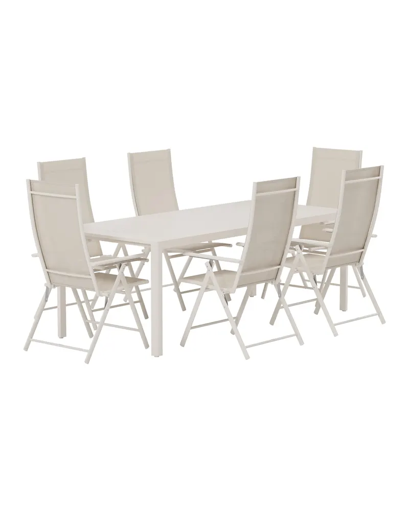 Giardini & Levanzo Gartenmöbel-Set 200 × 90 cm, 6 Klappstühle