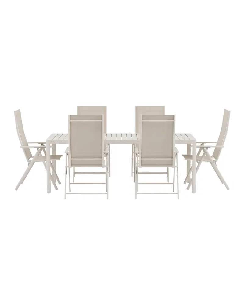 Giardini & Levanzo Gartenmöbel-Set mit 6 Klappstühlen in Beige, Ansicht 2