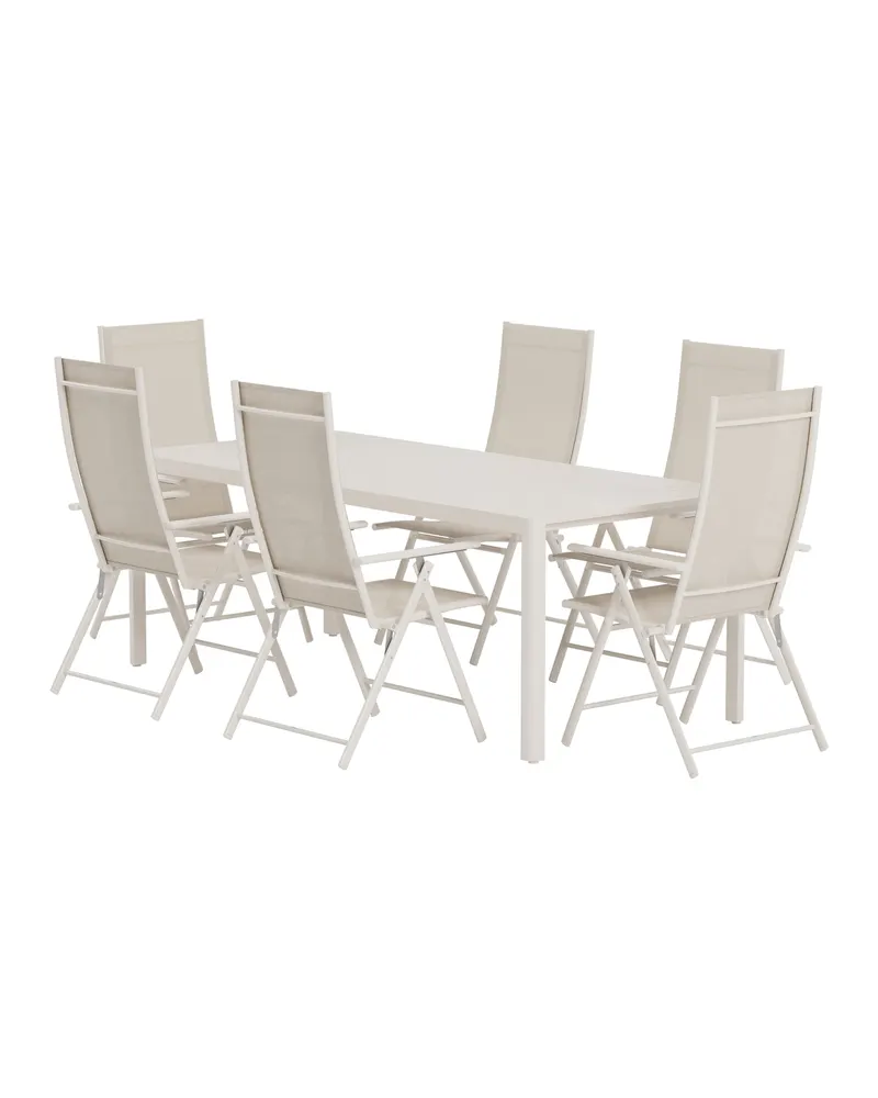 Giardini & Levanzo Gartenmöbel-Set mit 6 Klappstühlen in Beige, Ansicht 3