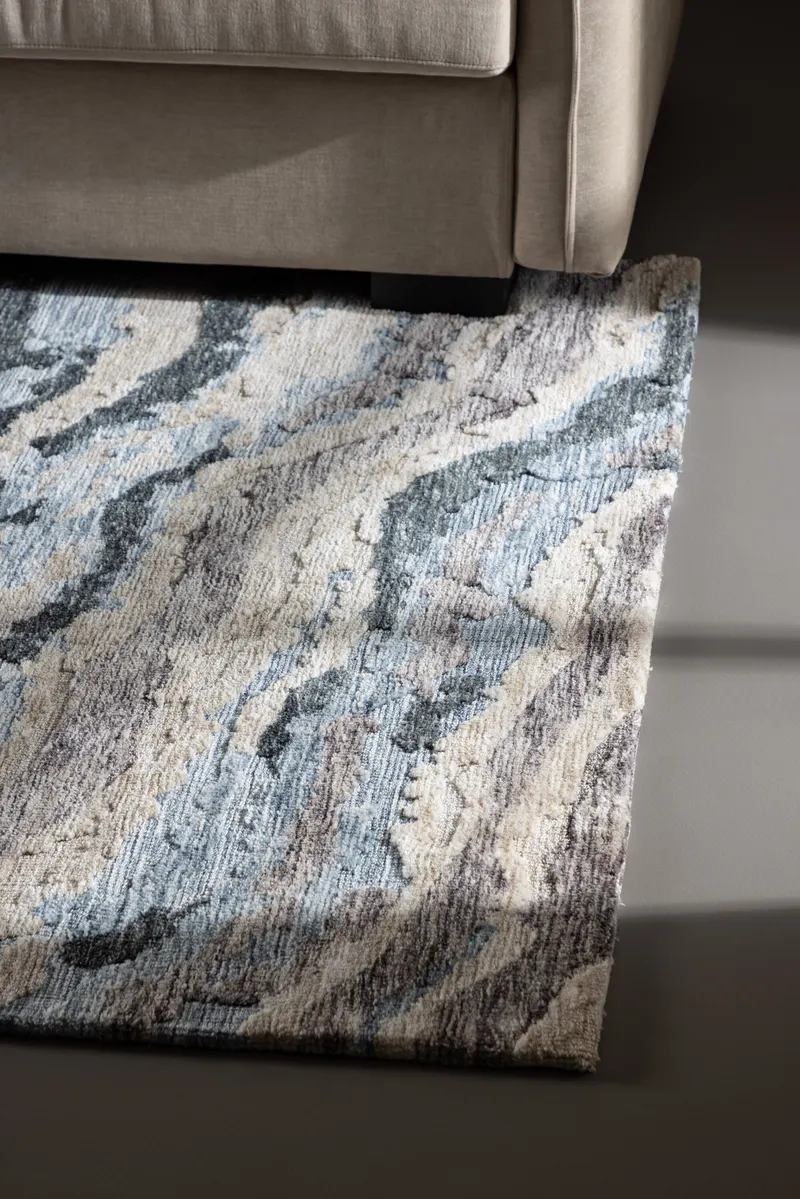 Gigi Teppich mit geschwungenem Muster in 300 × 290 cm, im Wohnraum, Ansicht 5