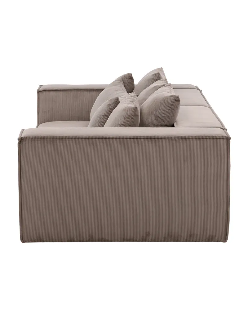 Gillholmen Sofa mit breiten Armlehnen und Kissen in Braun, Gestell Schwarz, Faserfüllung, Polyester, Ansicht 10