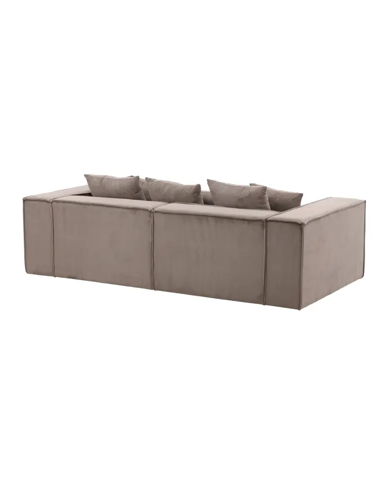 Gillholmen Sofa mit breiten Armlehnen und Kissen in Braun, Gestell Schwarz, Faserfüllung, Polyester, Ansicht 12