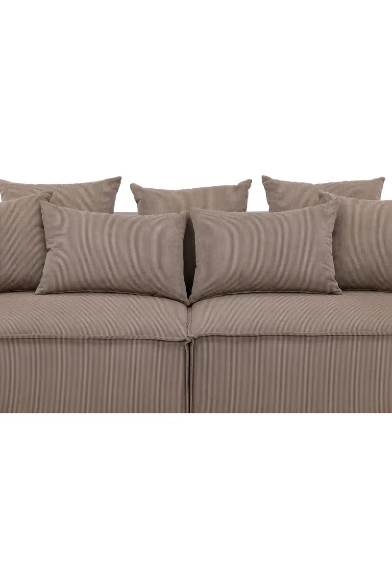 Gillholmen Sofa mit breiten Armlehnen und Kissen in Braun, Gestell Schwarz, Faserfüllung, Polyester, Ansicht 14