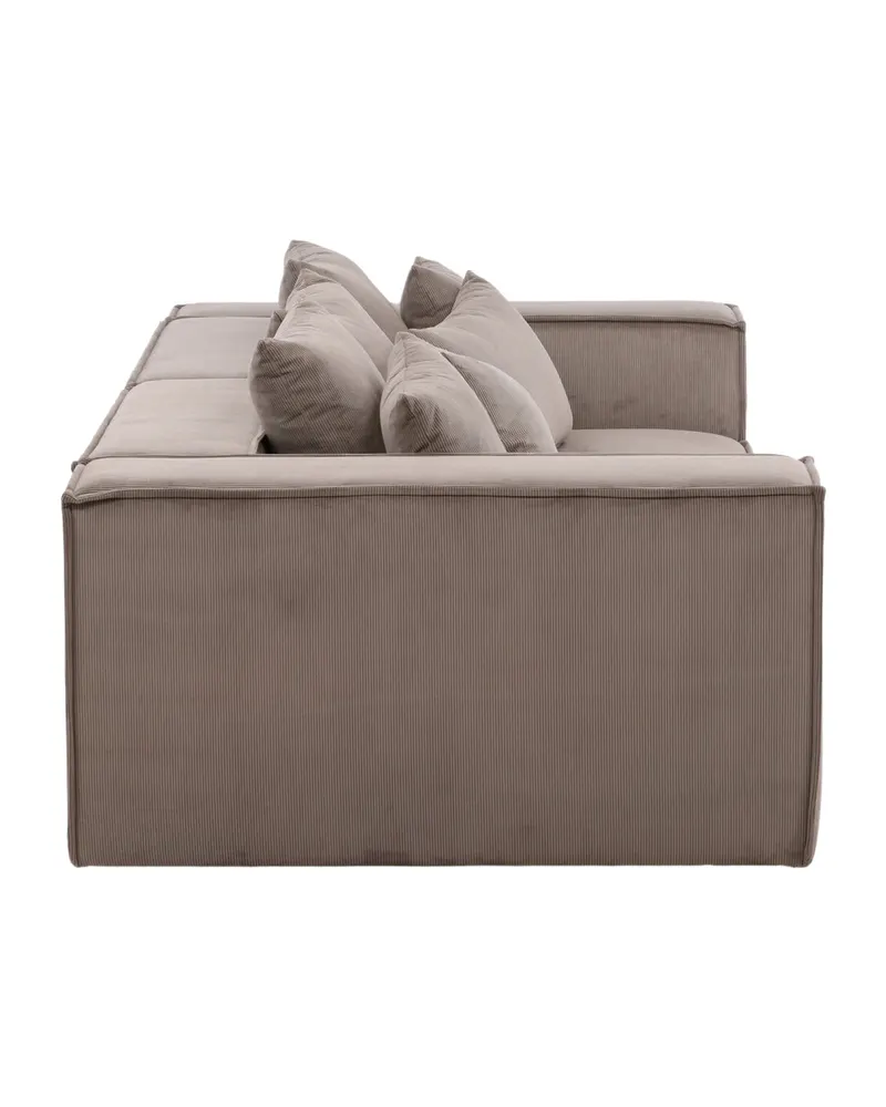 Gillholmen Sofa mit breiten Armlehnen und Kissen in Braun, Gestell Schwarz, Faserfüllung, Polyester, Ansicht 4
