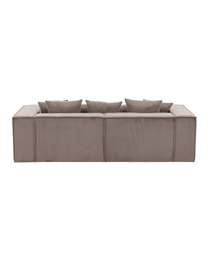 Gillholmen Sofa mit breiten Armlehnen und Kissen in Braun, Gestell Schwarz, Faserfüllung, Polyester, Ansicht 6