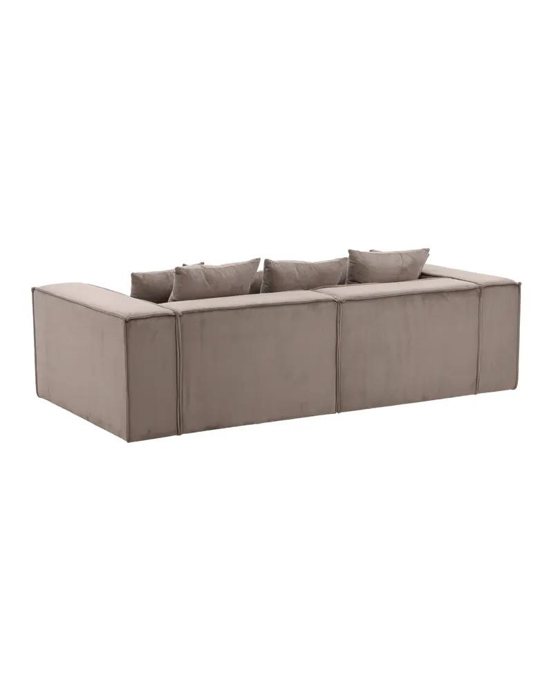 Gillholmen Sofa mit breiten Armlehnen und Kissen in Braun, Gestell Schwarz, Faserfüllung, Polyester, Ansicht 7