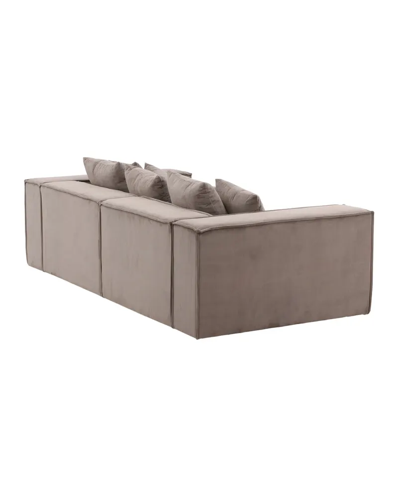 Gillholmen Sofa mit breiten Armlehnen und Kissen in Braun, Gestell Schwarz, Faserfüllung, Polyester, Ansicht 8