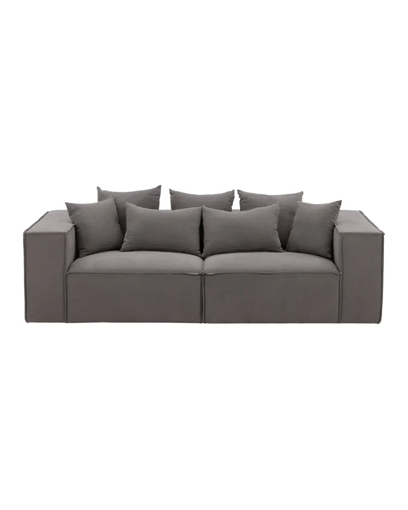 Gillholmen Sofa mit breiten Armlehnen und Kissen, Schwarz