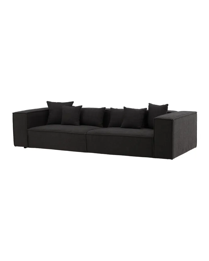 Gillholmen Sofa mit breiten Armlehnen und Kissen in Schwarz, Polyester, Ansicht 11