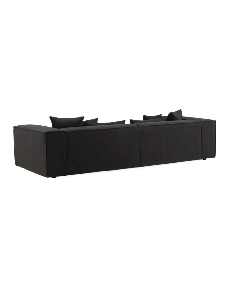 Gillholmen Sofa mit breiten Armlehnen und Kissen in Schwarz, Polyester, Ansicht 12