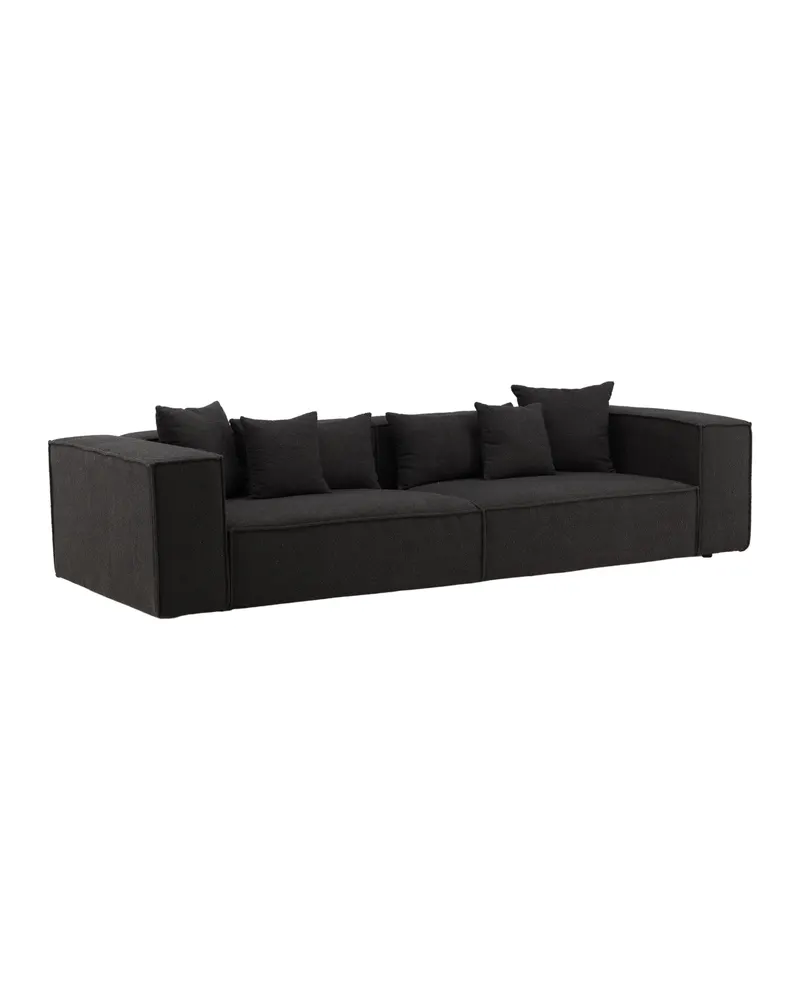 Gillholmen Sofa mit breiten Armlehnen und Kissen in Schwarz, Polyester, Ansicht 2
