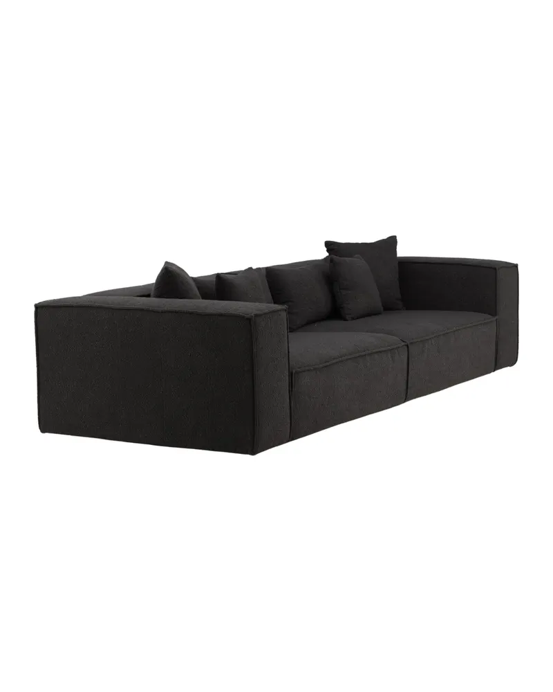 Gillholmen Sofa mit breiten Armlehnen und Kissen in Schwarz, Polyester, Ansicht 3