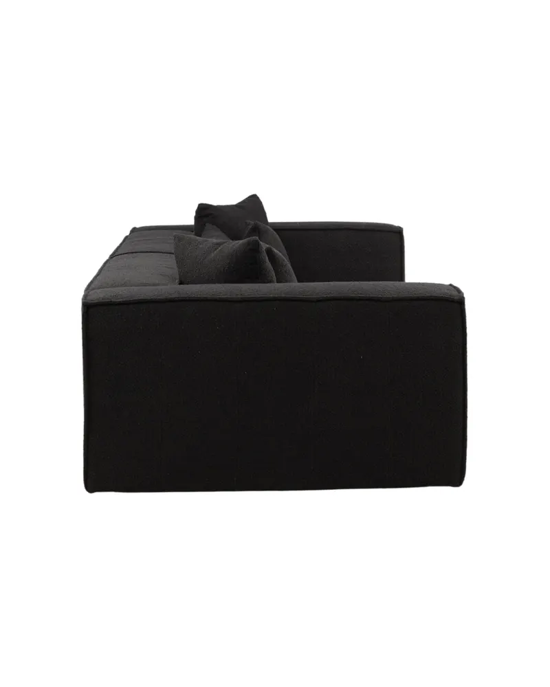 Gillholmen Sofa mit breiten Armlehnen und Kissen in Schwarz, Polyester, Ansicht 4