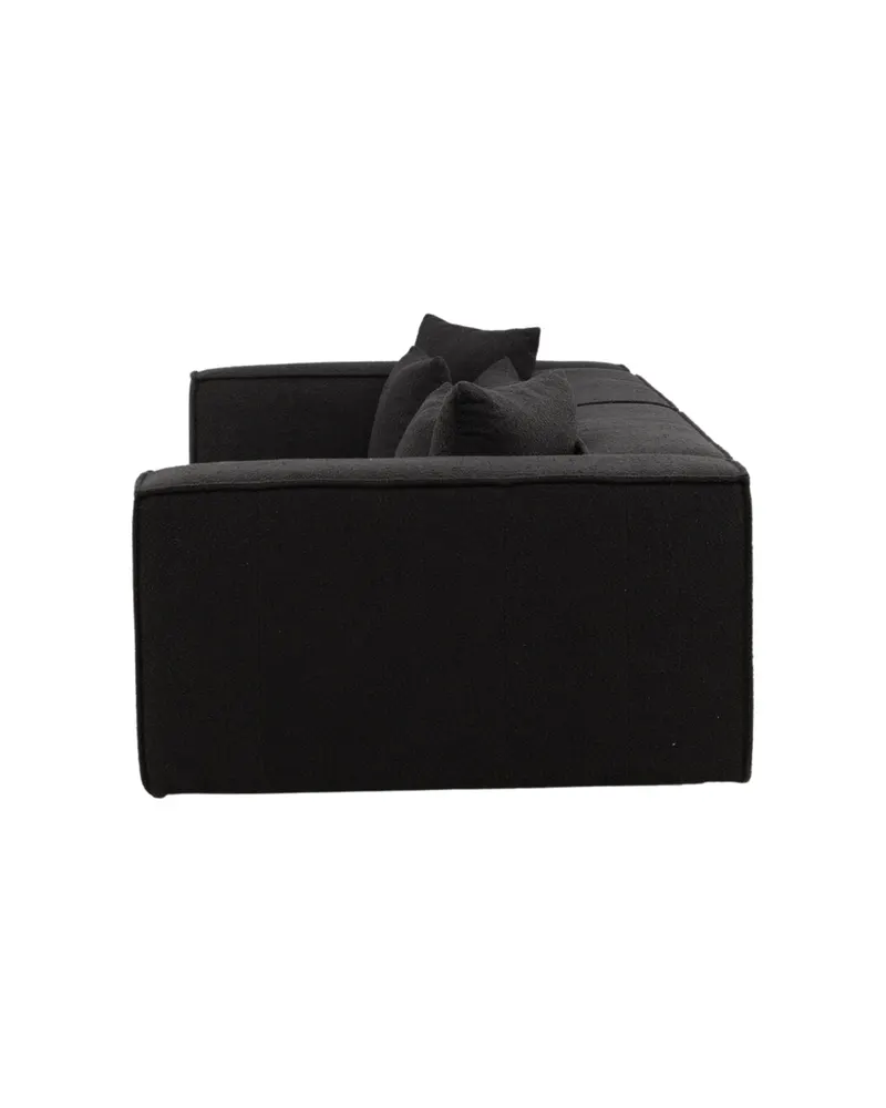 Gillholmen Sofa mit breiten Armlehnen und Kissen in Schwarz, Polyester, Ansicht 5