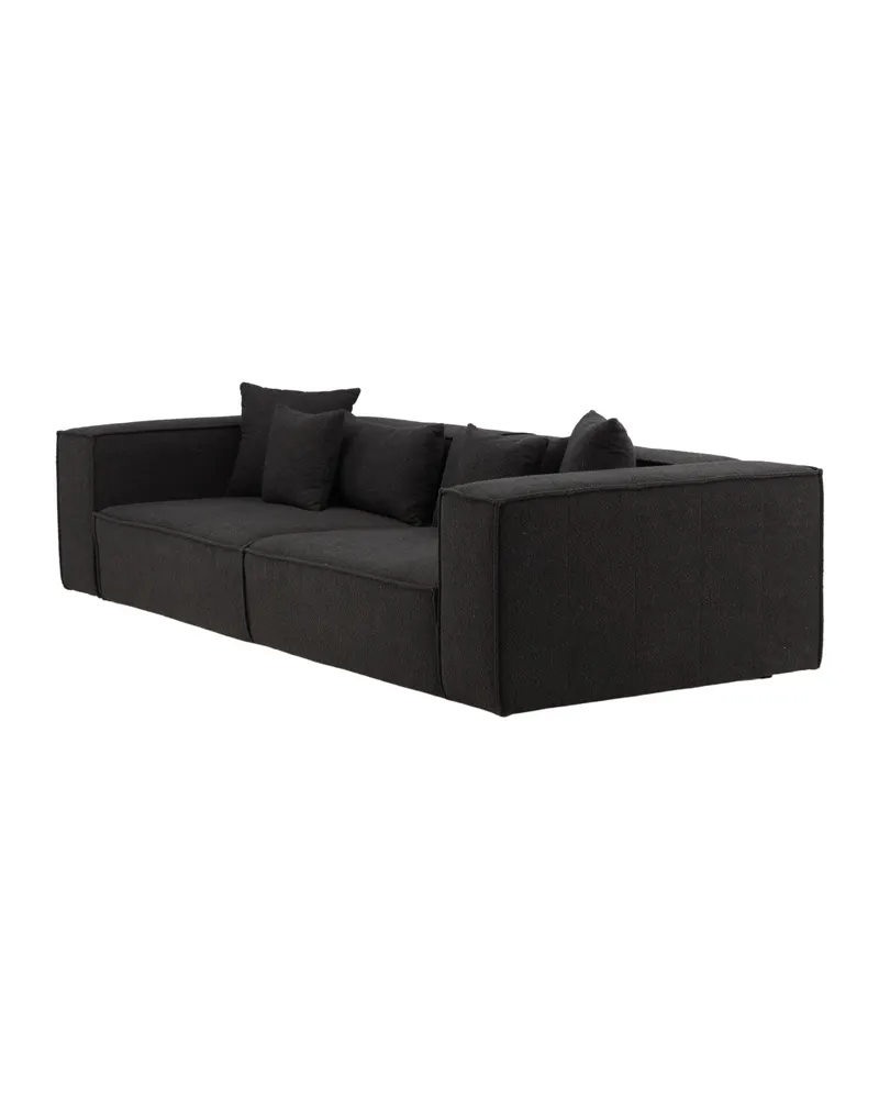 Gillholmen Sofa mit breiten Armlehnen und Kissen in Schwarz, Polyester, Ansicht 6