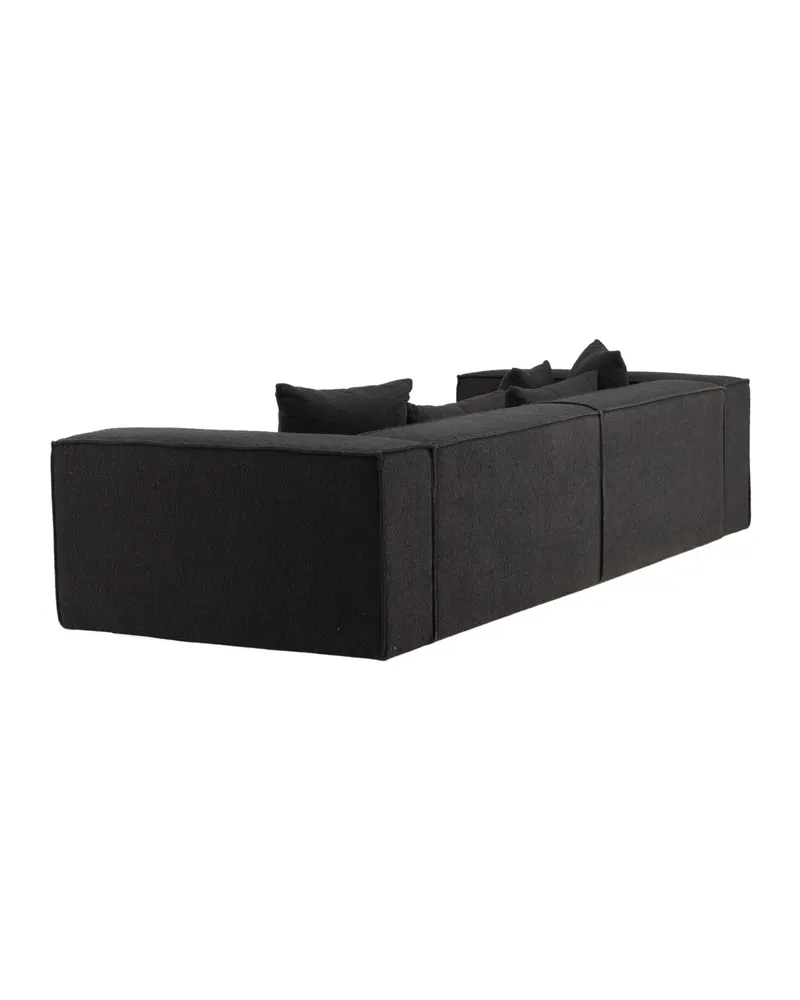 Gillholmen Sofa mit breiten Armlehnen und Kissen in Schwarz, Polyester, Ansicht 7