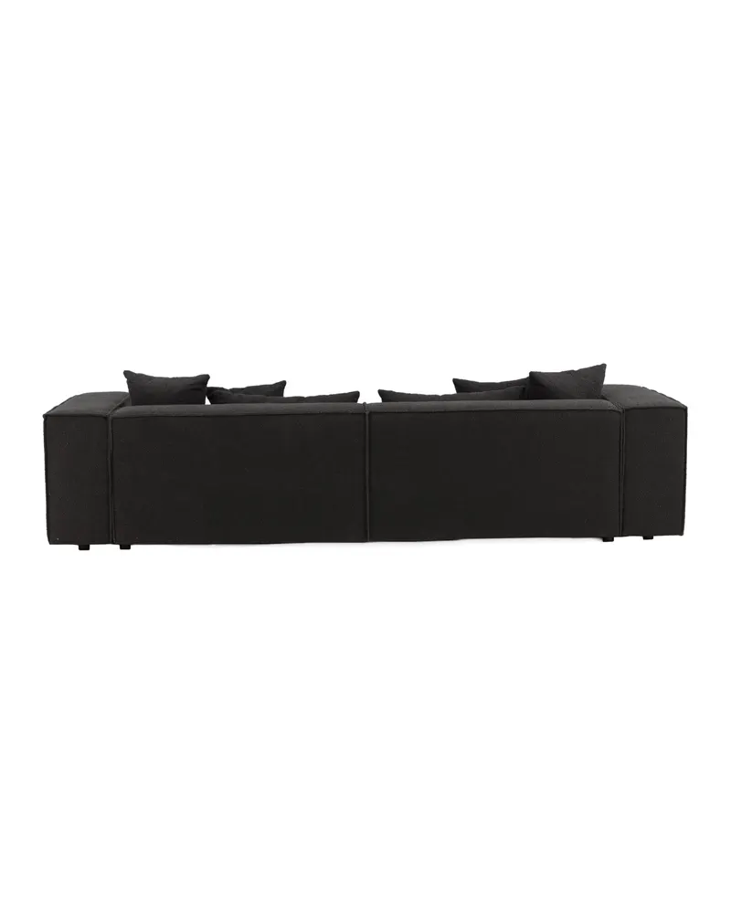 Gillholmen Sofa mit breiten Armlehnen und Kissen in Schwarz, Polyester, Ansicht 8
