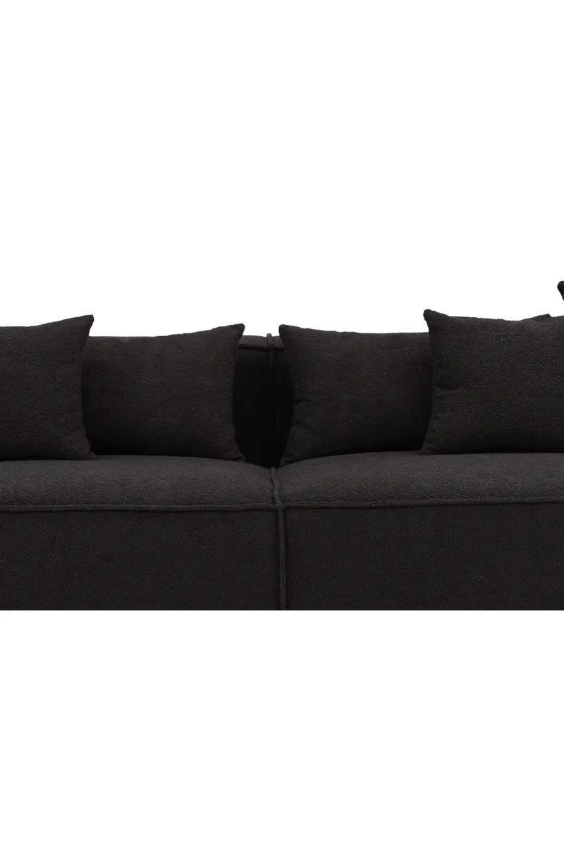 Gillholmen Sofa mit breiten Armlehnen und Kissen in Schwarz, Polyester, Ansicht 9