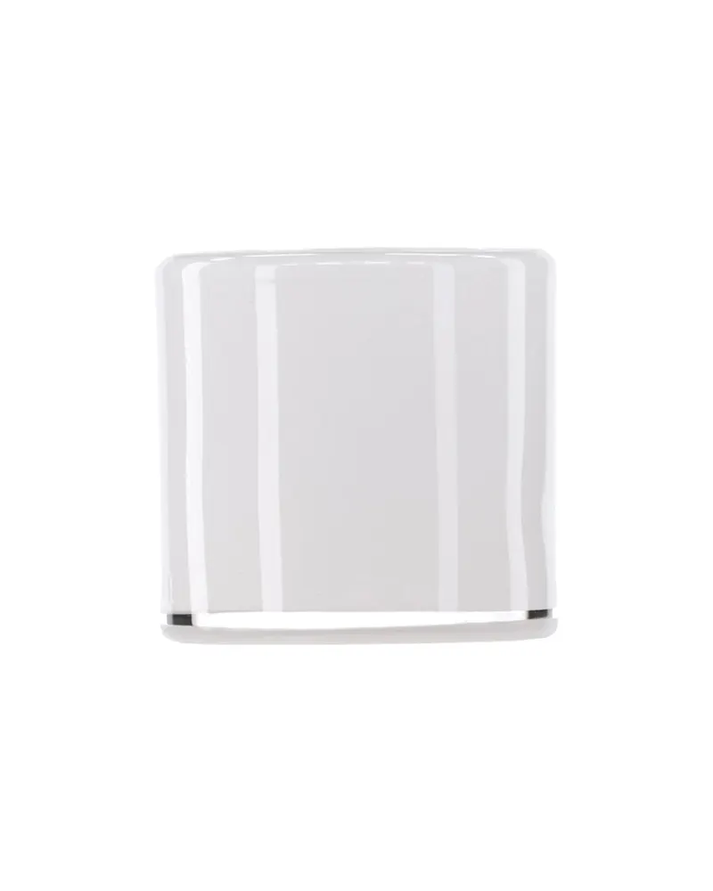 Glora zylindrisches Windlicht aus Glas, Weiß