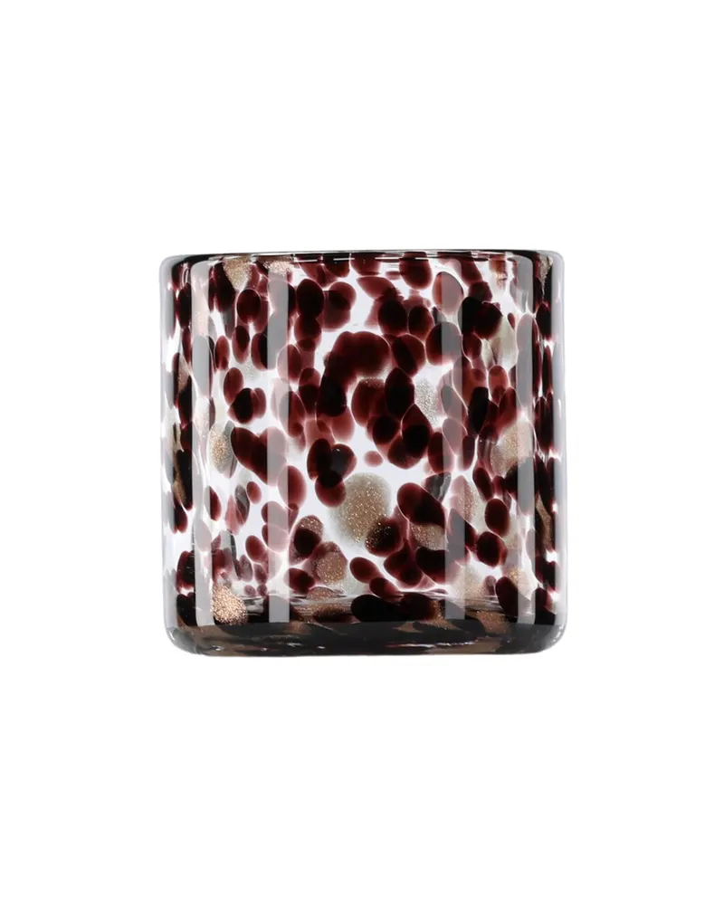 Glora zylindrisches Windlicht aus Glas in Ø 8 cm, Schwarz, Ansicht 1