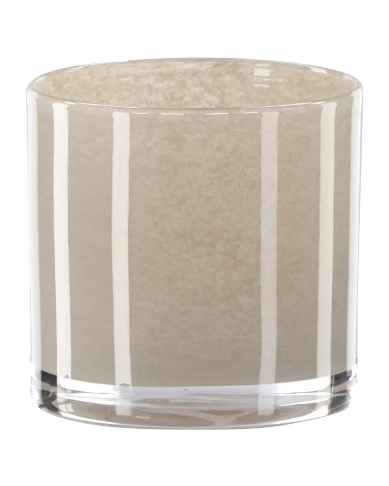 Glora zylindrisches Windlicht aus Glas in Ø 10 cm, Beige, Ansicht 8