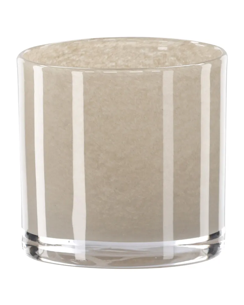 Glora zylindrisches Windlicht aus Glas in Ø 10 cm, Beige, Ansicht 9
