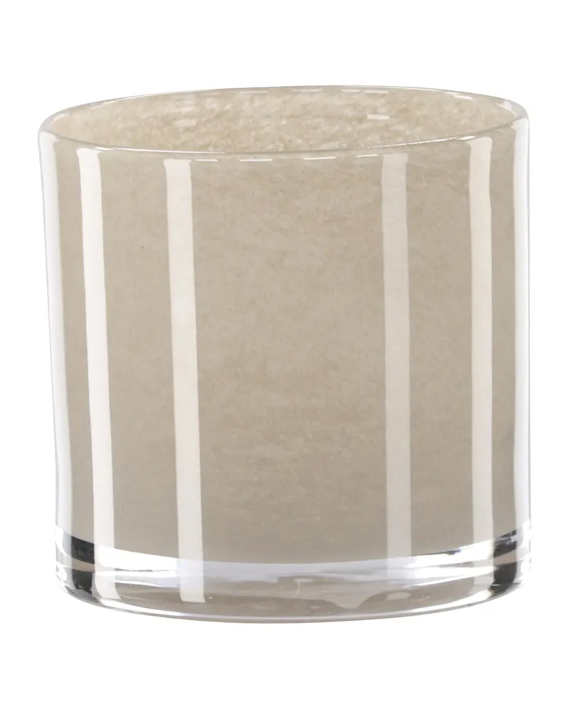 Glora zylindrisches Windlicht aus Glas in Ø 10 cm, Beige, Ansicht 11