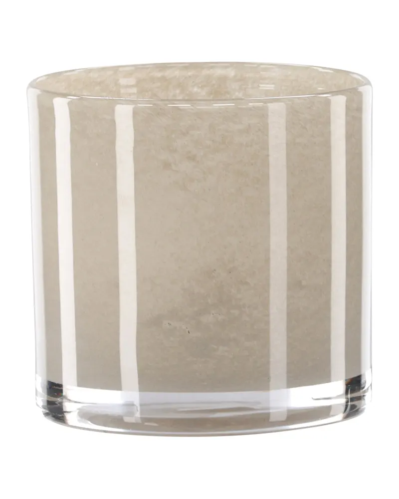 Glora zylindrisches Windlicht aus Glas in Ø 10 cm, Beige, Ansicht 12