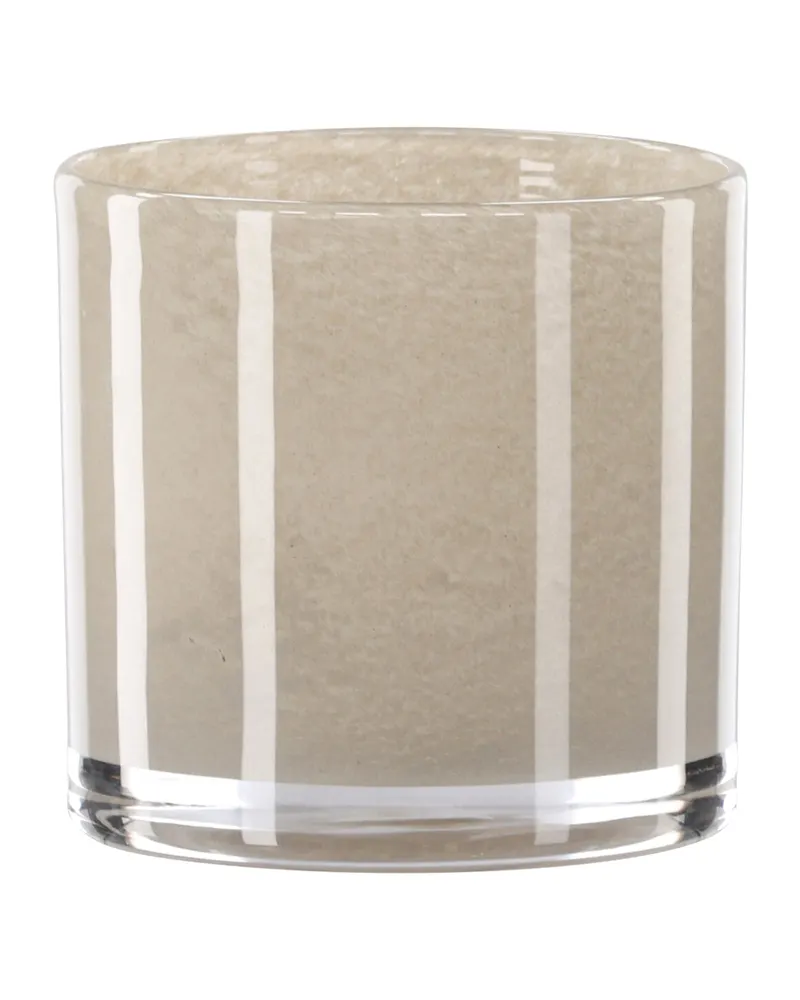 Glora zylindrisches Windlicht aus Glas in Ø 10 cm, Beige, Ansicht 3