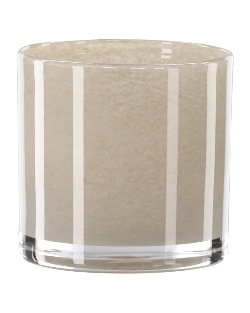 Glora zylindrisches Windlicht aus Glas in Ø 10 cm, Beige, Ansicht 4