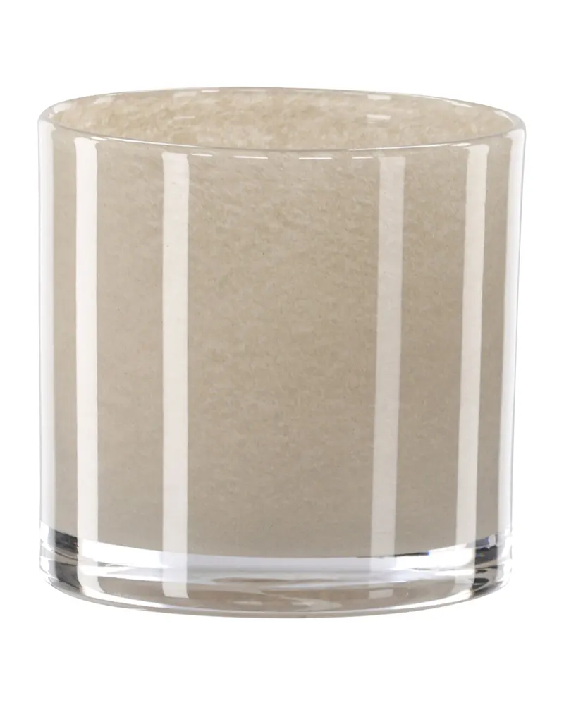 Glora zylindrisches Windlicht aus Glas in Ø 10 cm, Beige, Ansicht 5