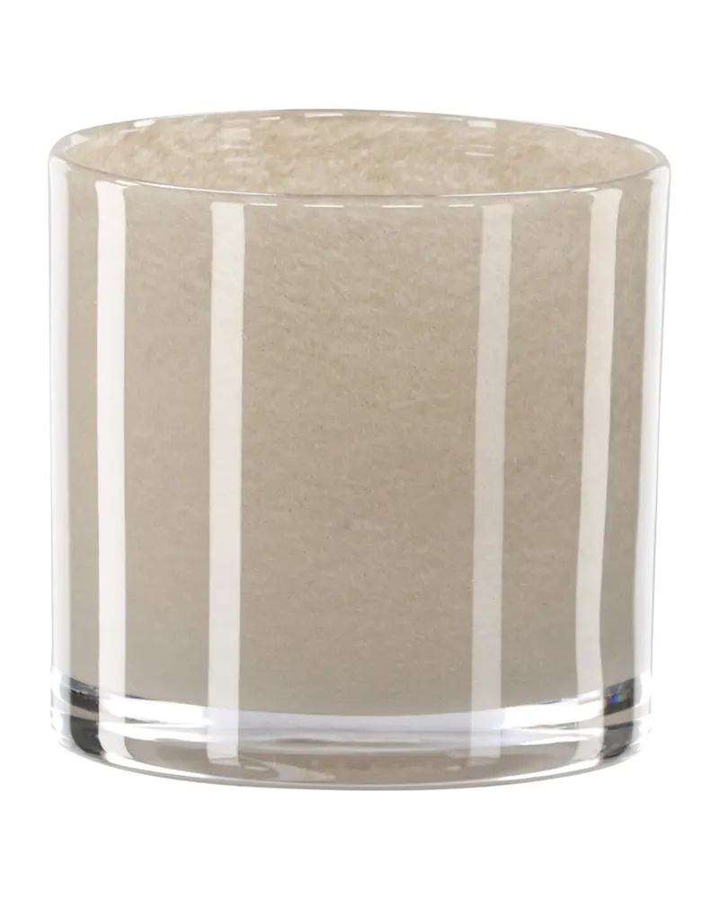 Glora zylindrisches Windlicht aus Glas in Ø 10 cm, Beige, Ansicht 6