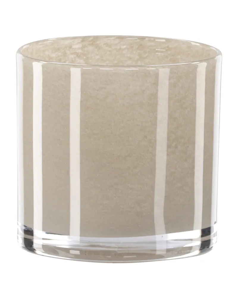 Glora zylindrisches Windlicht aus Glas in Ø 10 cm, Beige, Ansicht 7