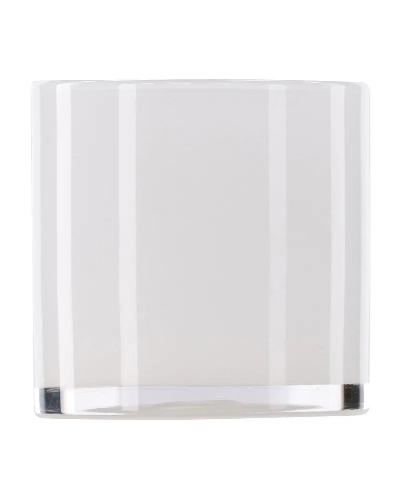 Glora zylindrisches Windlicht aus Glas in Ø 12 cm, Weiß, Ansicht 1