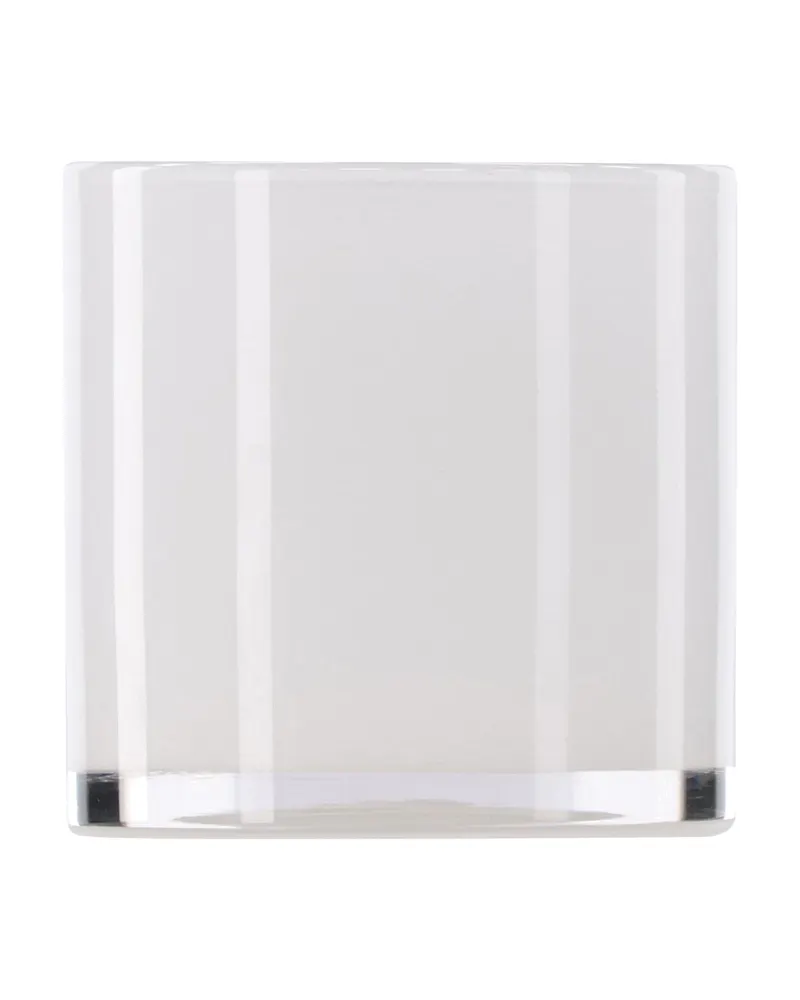 Glora zylindrisches Windlicht aus Glas in Ø 12 cm, Weiß, Ansicht 2