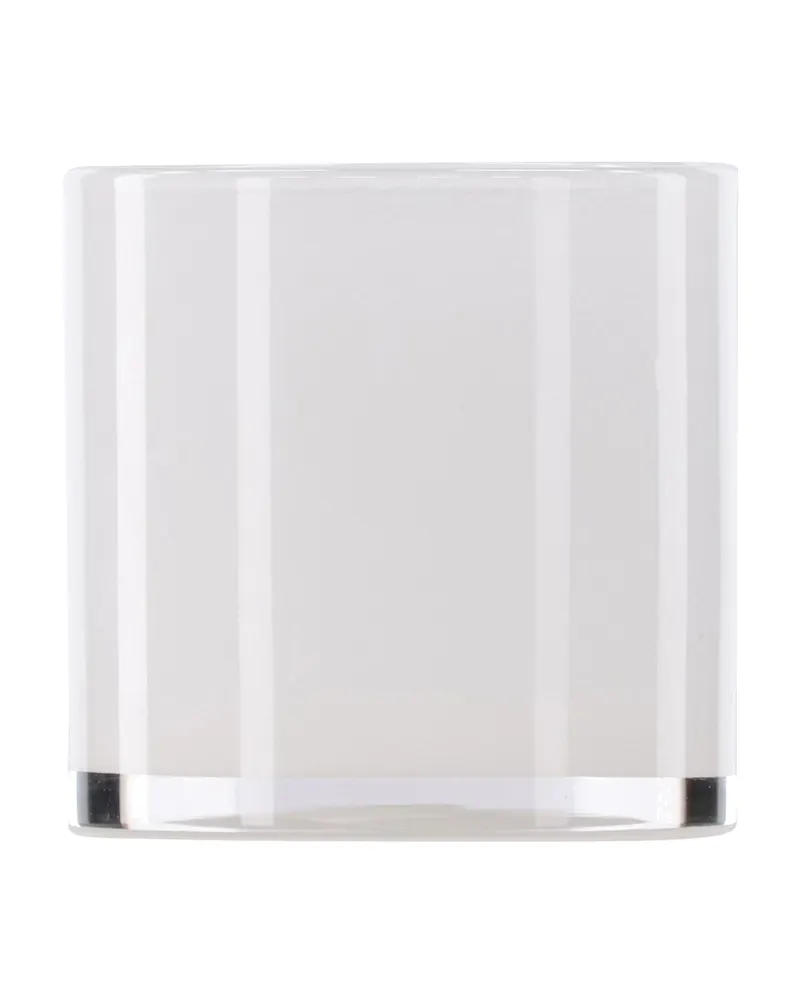 Glora zylindrisches Windlicht aus Glas in Ø 12 cm, Weiß, Ansicht 3
