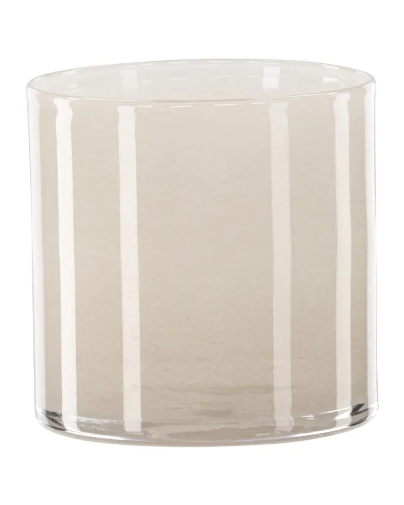 Glora zylindrisches Windlicht aus Glas in Ø 12 cm, Beige, Ansicht 1